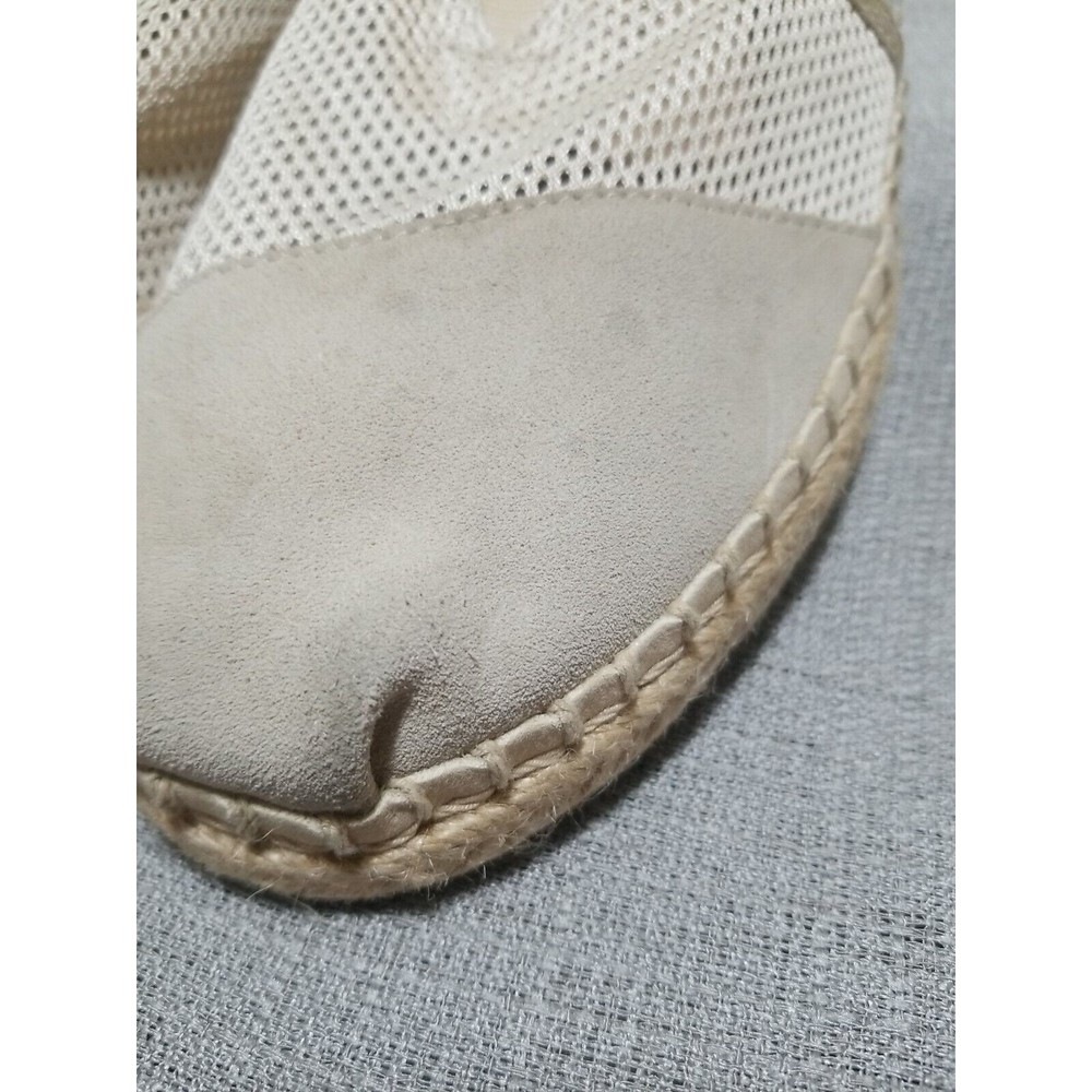 TOMS Alpargata Rope Espadrille Slip On Suede Mesh Womens Size 9 Flats Beige - Picture 14 of 16